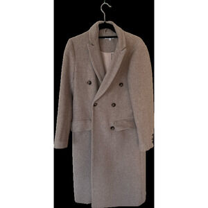 Reformation tan / pink Double-breasted wool coat